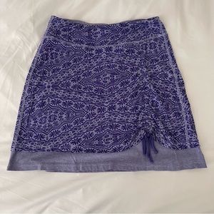 Athleta Women's Purple Elastic Waist Pull On Skirt Cinch Detail Above Knee Sz XS